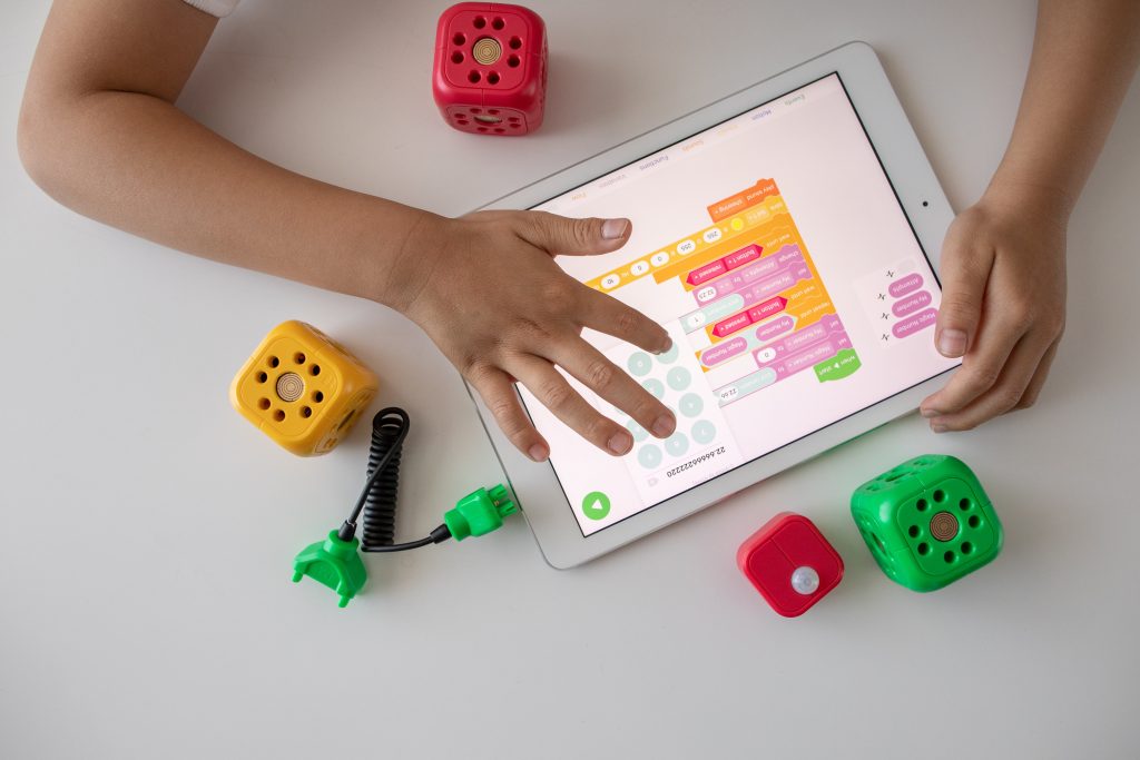 children playing on i pad